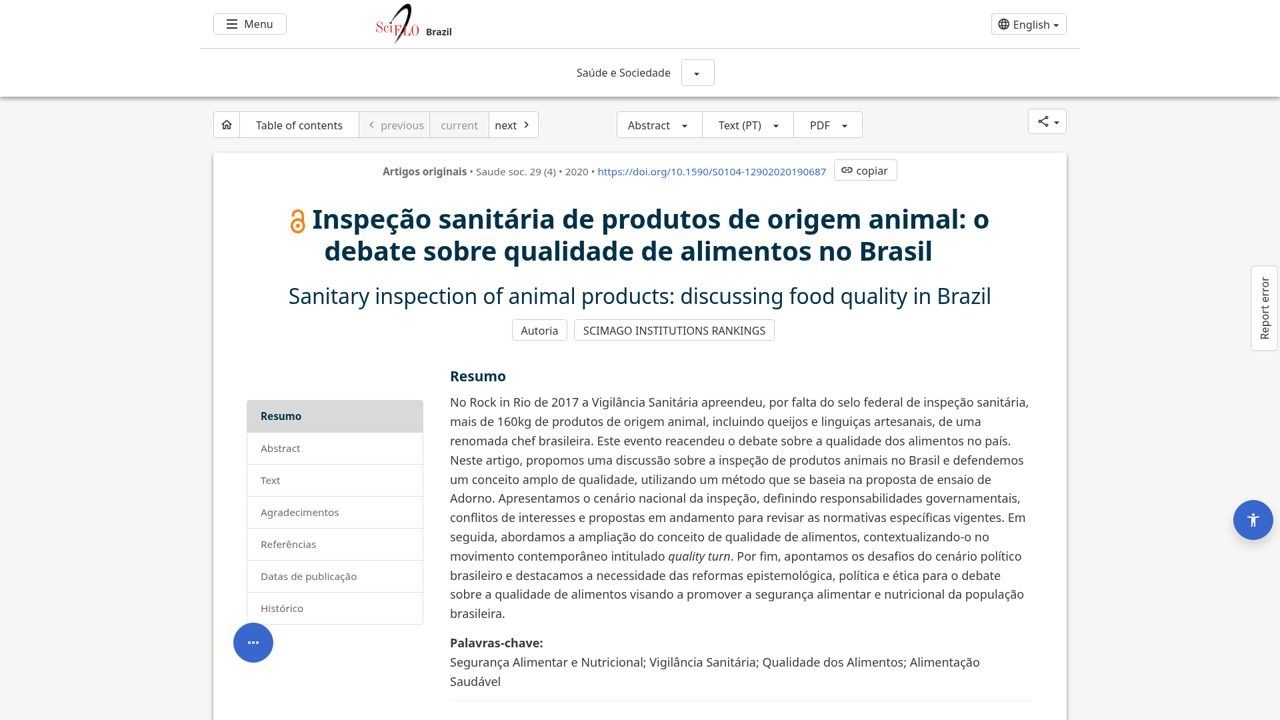 Inspeção sanitária de POA: o debate da qualidade