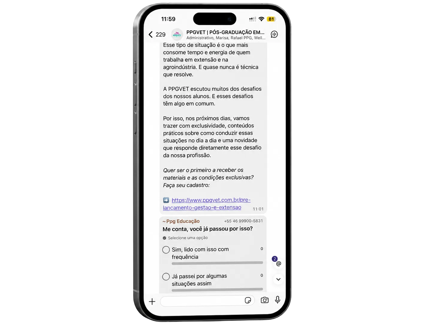 Comunidade PPGVET no WhatsApp