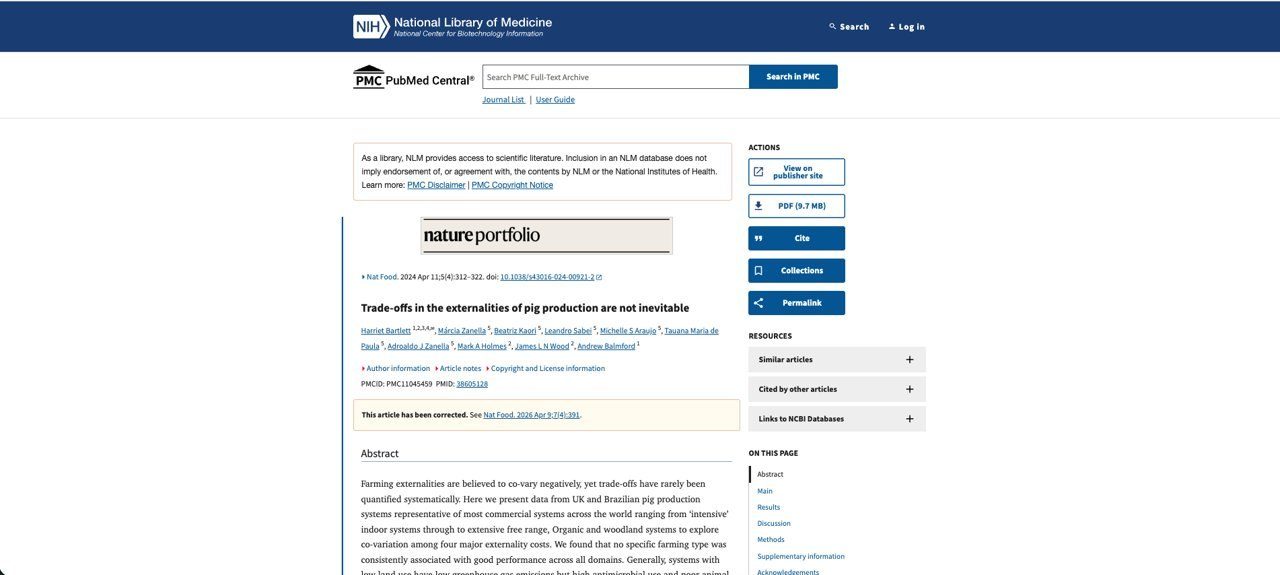Externalidades da produção suína (Holmes et al.)